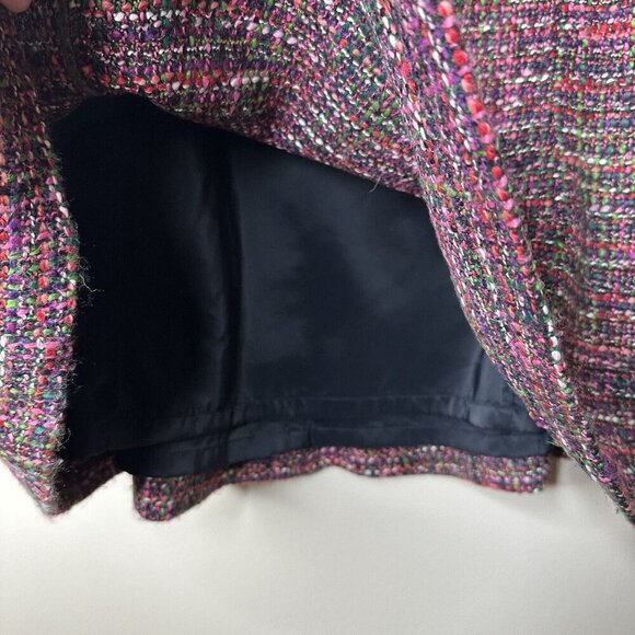TALBOTS Knee Length Skirt Size 14W Black Pink Tweed Wool Blend Textured Flare - Picture 5 of 13